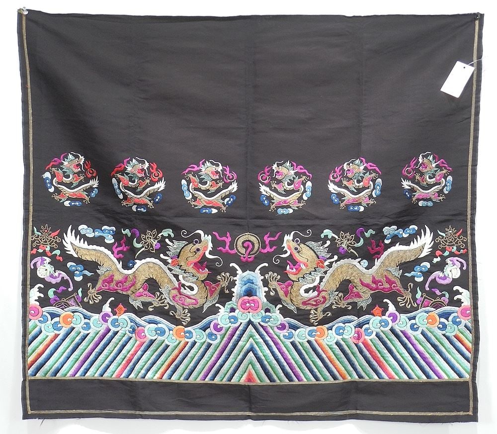 Chinese Silk Embroidery Panel, 32 x 36".: Chinese Silk Embroidery Panel, 32 x 36".