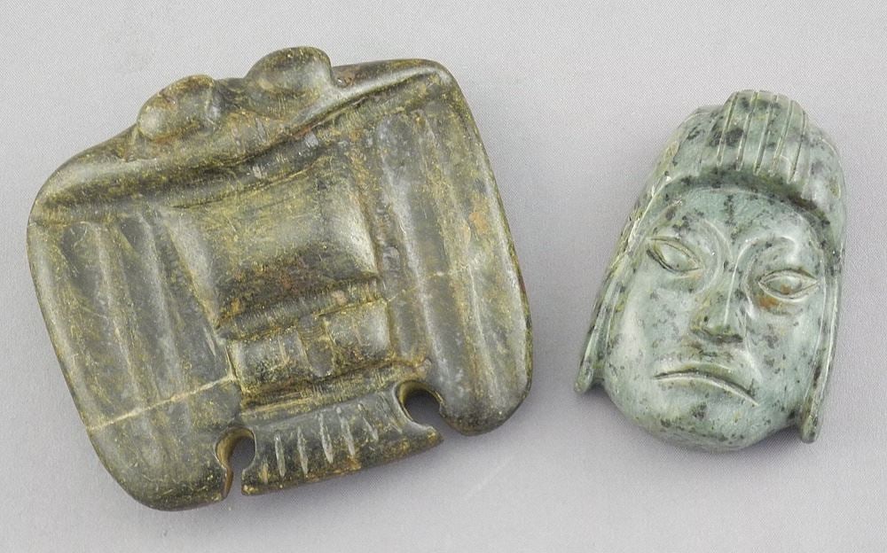 Two Pre Columbian Style Hardstone Carvings, 2 1/8 - 2 1/2"h. (1 of 2)
