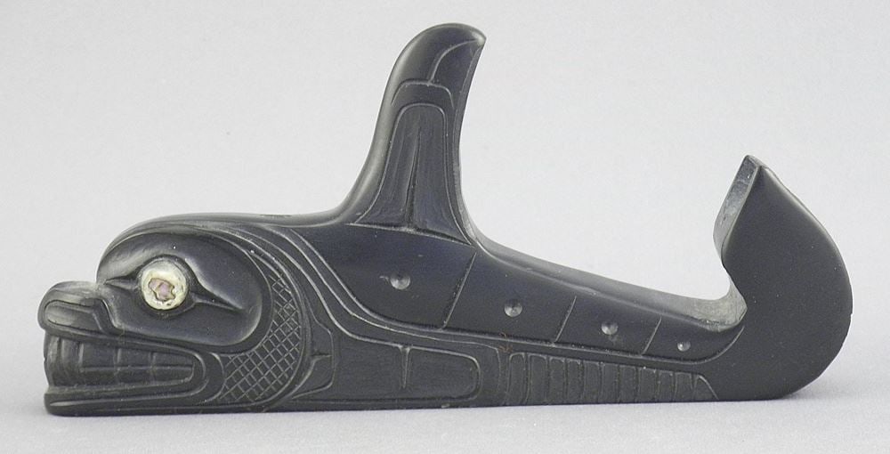 Haida Argillite "Whale" Carving, Unsigned, 5"L.: Haida Argillite "Whale" Carving, Unsigned, 5"L.