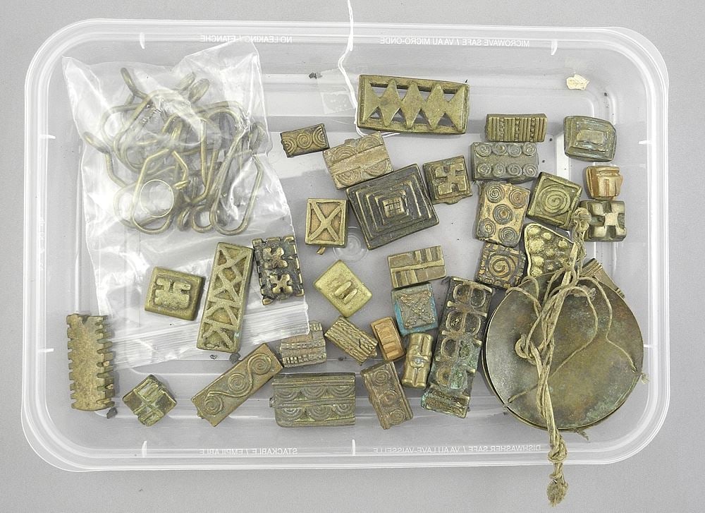 Collection of African Brass Gold Weights & Scales. (1 of 1)