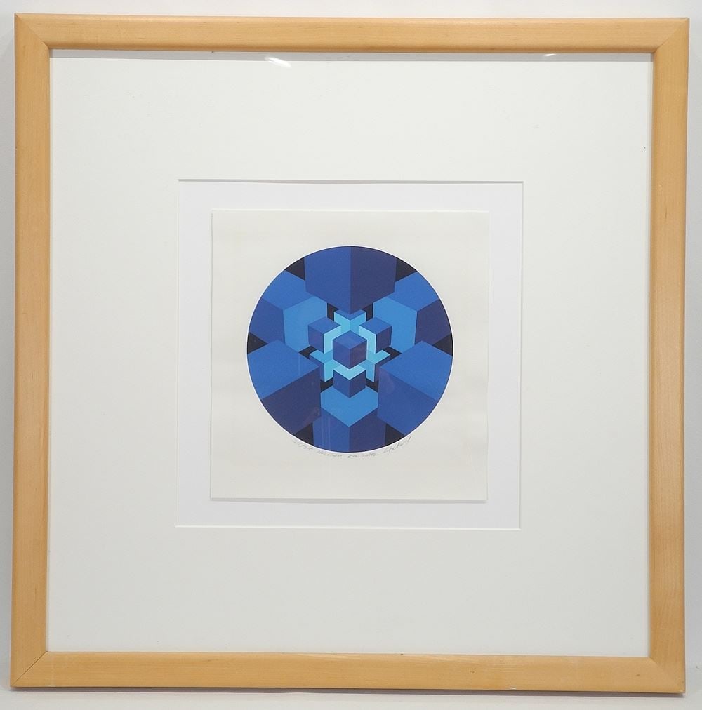 Two Serigraphs signed (Brian) Halsey , Sheet 12 1/2 x 12", "Centros" & "Nuclead" #25/35. (1 of 6)