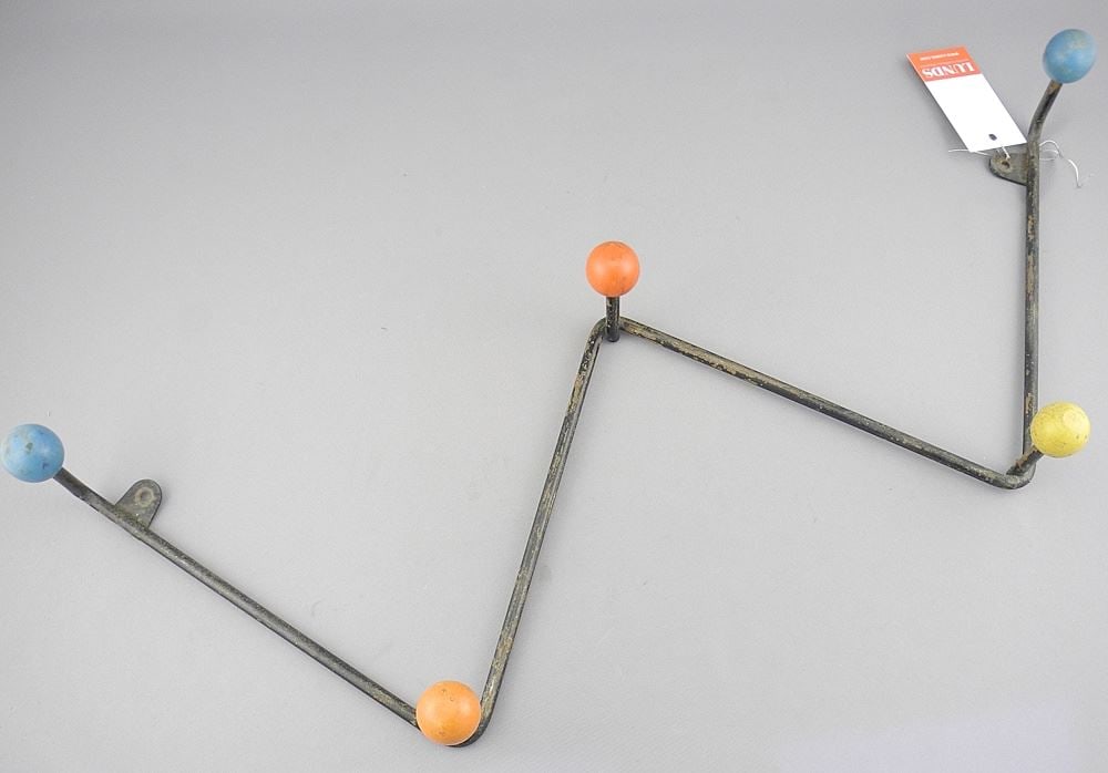 Mid-Century Atomic Style Wall Rack, 20 3/4"w.: Mid-Century Atomic Style Wall Rack, 20 3/4"w.