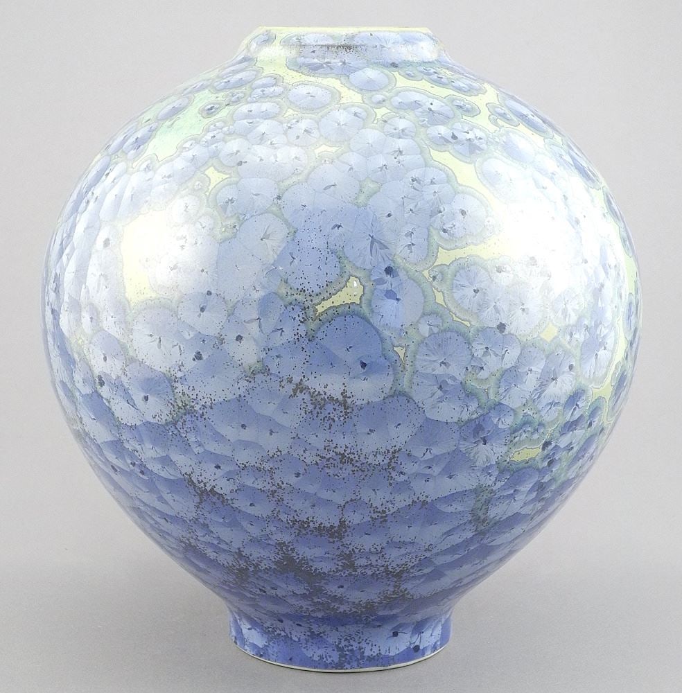 Oxide Glaze Vase signed Lewis, 8 1/4"h. (1 of 4)