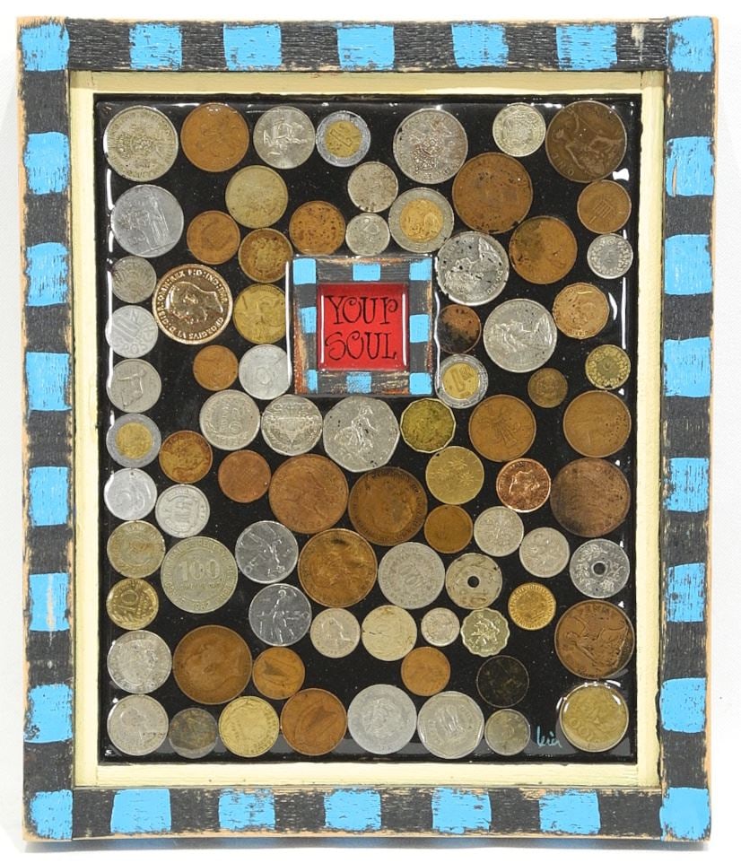 Mixed Media signed (Grant) Leier, 12 1/4 x 10 1/4", "Your Soul", 2012. -: Mixed Media signed (Grant) Leier, 12 1/4 x 10 1/4", "Your Soul", 2012. -