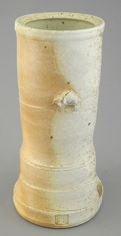 Stoneware Vase with Impressed Mark of Wayne Ngan, 8 5/8"h (chip noted). (1 of 5)