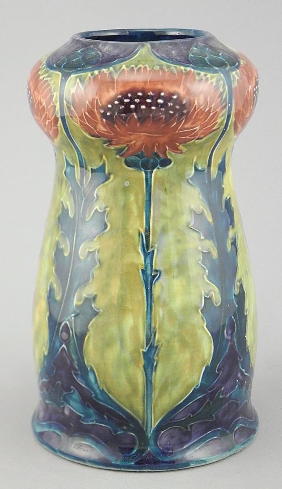 S. Hancock & Sons Morris Ware Vase, G. Cartlidge, 6 1/8"h. (1 of 3)