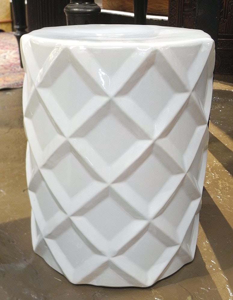 Ceramic Garden Seat, 17 3/4"h.: Ceramic Garden Seat, 17 3/4"h.