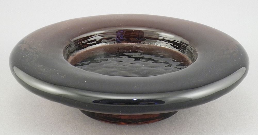 Fire & Light Burgundy Glass Bowl, 1 5/8 x 6 5/8" Diameter. (1 of 3)