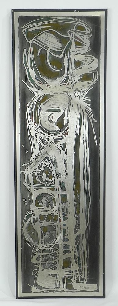Acid Etched Wall Panel signed (Bernard) Rohne, 36 x 11 1/2".: Acid Etched Wall Panel signed (Bernard) Rohne, 36 x 11 1/2".