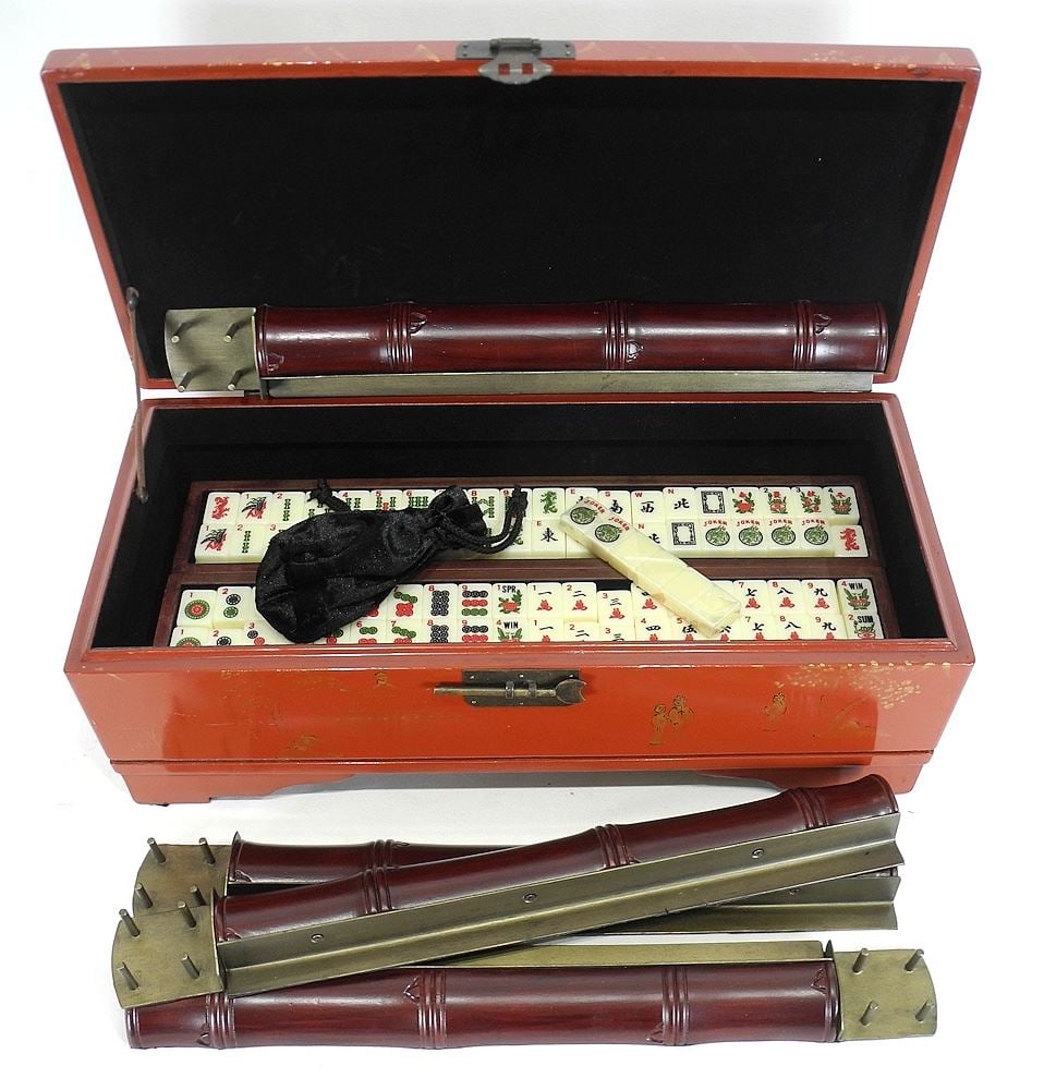 Bombay Co. Cased Mah Jong Set, 20 1/2"w. (1 of 5)