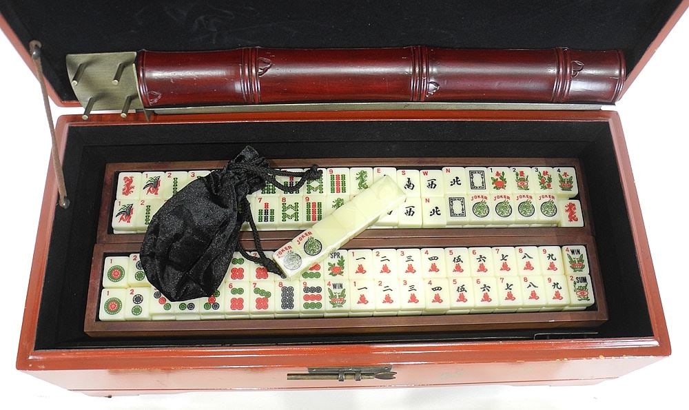 Bombay Co. Cased Mah Jong Set, 20 1/2"w. - 2