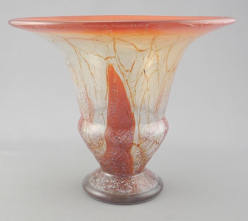 WMF Ikora Glass Vase, 6 5/8 x 8" Diameter.: WMF Ikora Glass Vase, 6 5/8 x 8" Diameter.