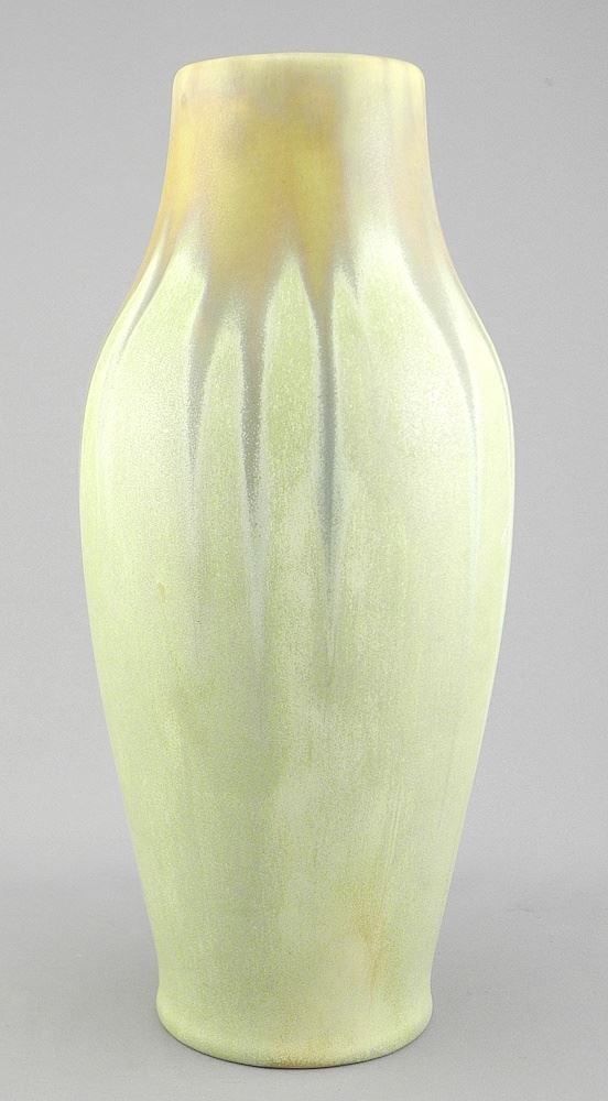 Clifton Pottery Vase, 1906, 10 7/8"h (base crack noted).: Clifton Pottery Vase, 1906, 10 7/8"h (base crack noted).