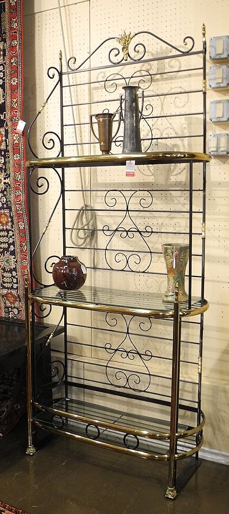 French Style Wrought Metal Bakers Rack Approximately 83"h. (1 of 3)