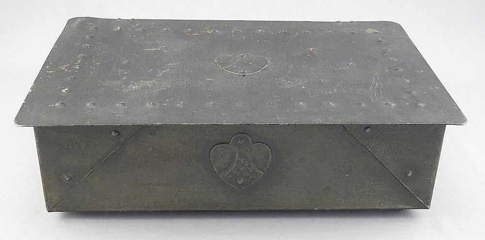 Austria Metal Work Box, Base signed, 2 7/8 x 10 1/4 x 6 7/8".: Austria Metal Work Box, Base signed, 2 7/8 x 10 1/4 x 6 7/8".