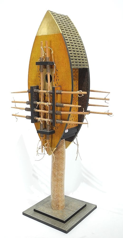 Artisanal Birdhouse signed Klamser 96', Two Sections, 35"h.: Artisanal Birdhouse signed Klamser 96', Two Sections, 35"h.