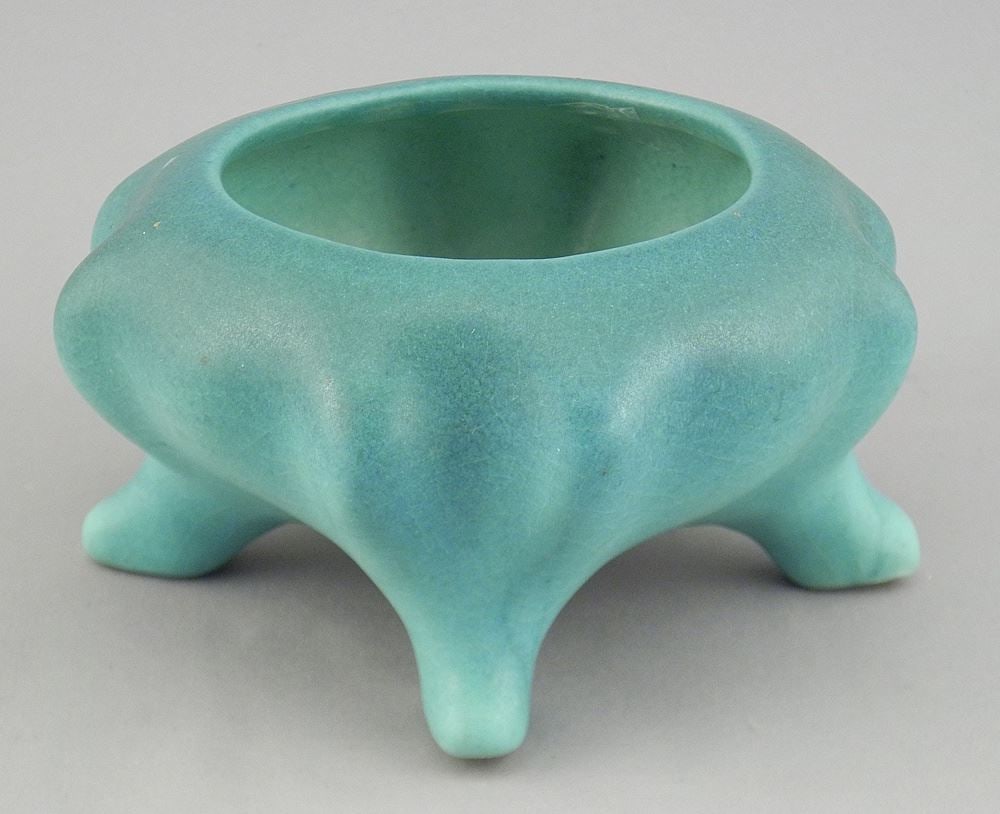 Van Briggle Pottery Footed Bowl, 2 3/4"h (unmarked). (1 of 3)