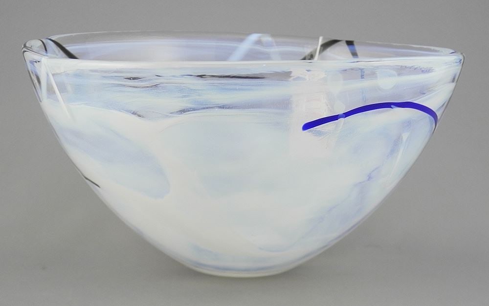 Kosta Boda "Contrast" Bowl, Medium Size, 4 5/8 x 8 7/8" Diameter.: Kosta Boda "Contrast" Bowl, Medium Size, 4 5/8 x 8 7/8" Diameter.