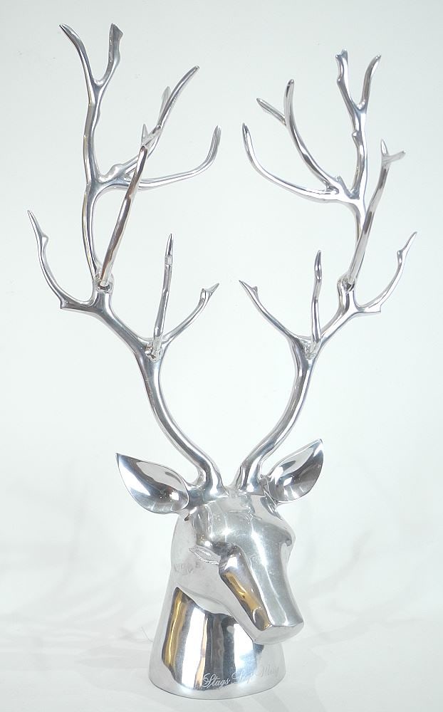 Cast Aluminum Stag Head marked "Stags Leap Winery", Nima O Beroi Lunares, 27 1/4"h. (1 of 5)