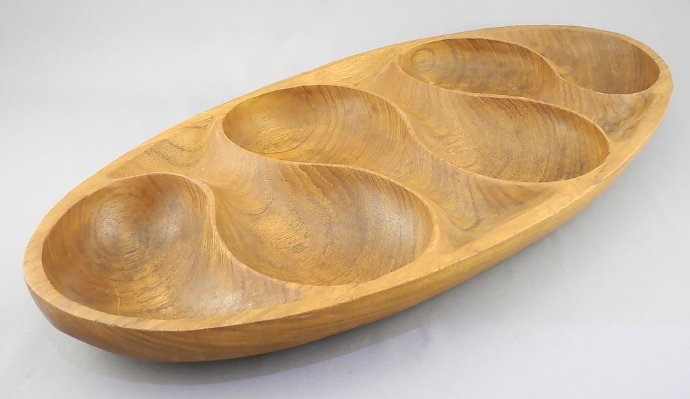 Laur Jensen Style Danish Teak Serving Tray, 18"L. (1 of 3)