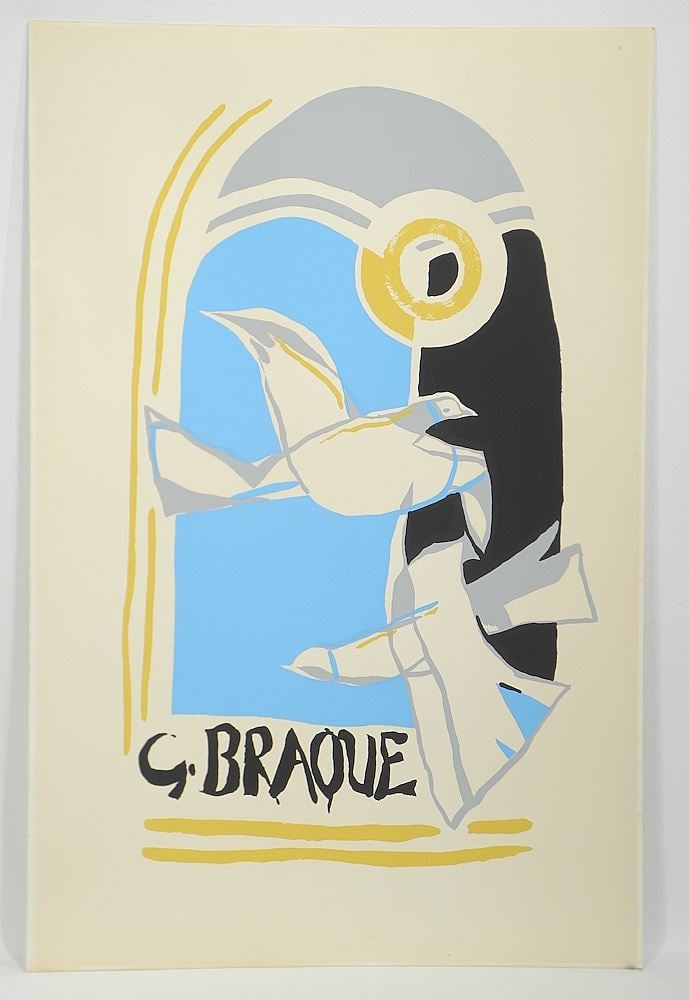 Poster After Georges Braques, 35 x 23", "Gulls".: Poster After Georges Braques, 35 x 23", "Gulls".