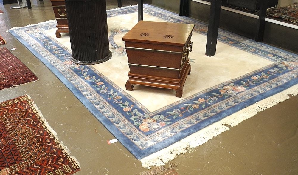 Chinese Sculpted Wool Carpet Approximately 8 x 12". (1 of 5)