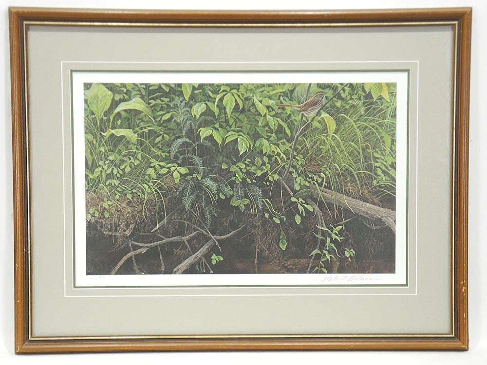 LEP signed Robert Bateman, 13 1/2 x 21 3/8", "Stream Bank-June" #661/950: LEP signed Robert Bateman, 13 1/2 x 21 3/8", "Stream Bank-June" #661/950