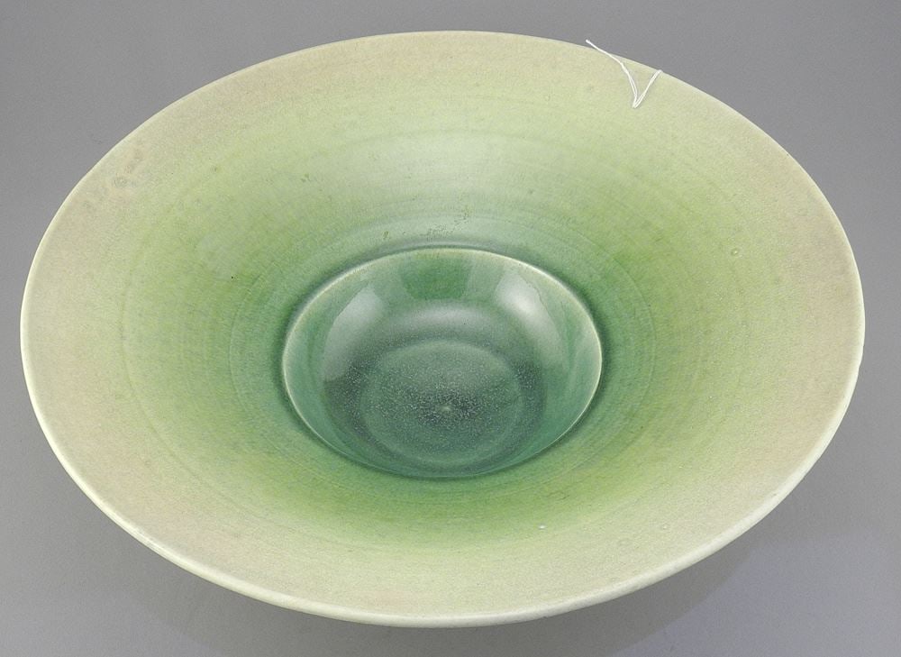 Conical Pottery Bowl signed McCarty, 13 5/8" Diameter.: Conical Pottery Bowl signed McCarty, 13 5/8" Diameter.