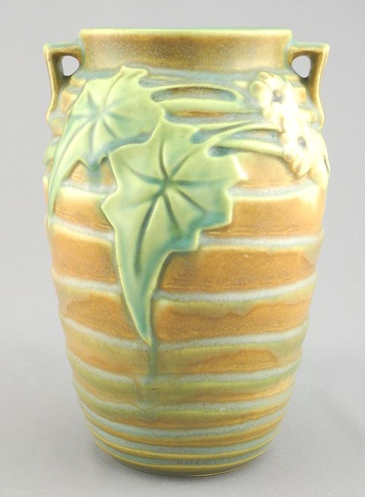 Roseville Luffa Vase, 7 1/4"h. (1 of 4)