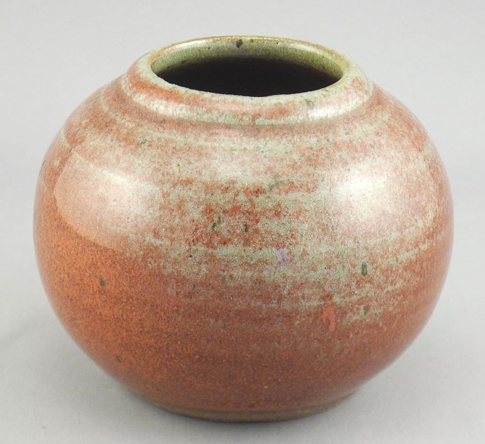 Stoneware Vase signed (Walter) Dexter, 3"h. (1 of 3)