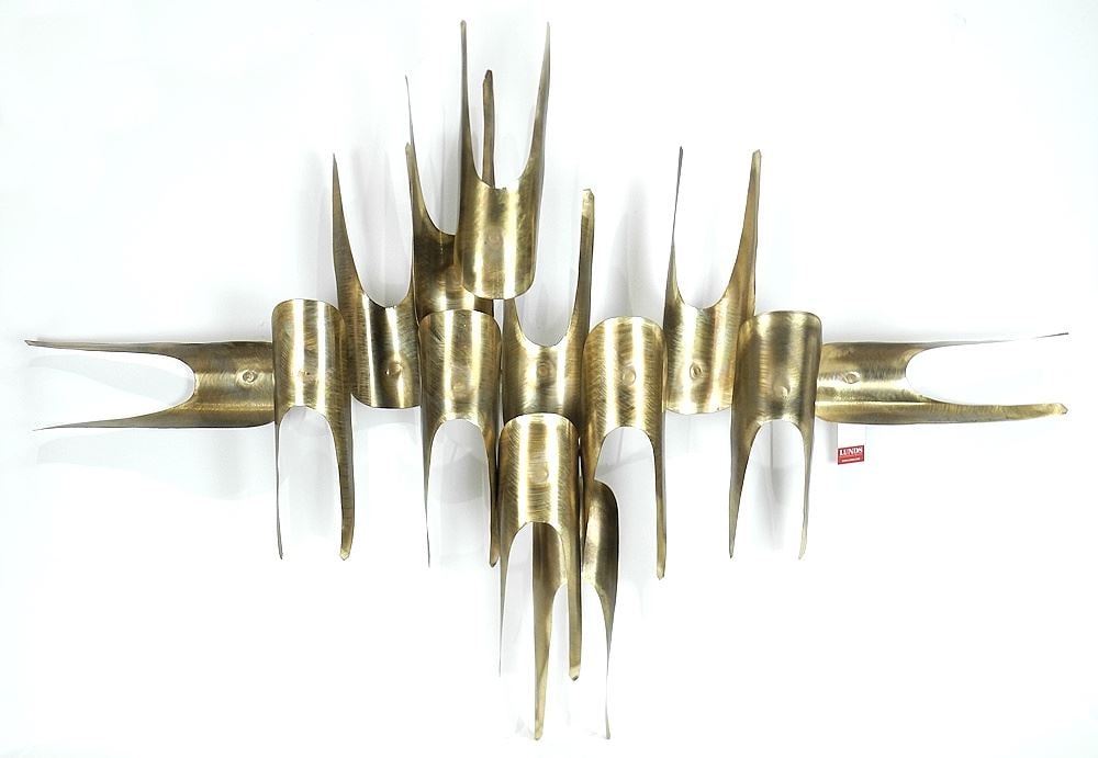 Brass Wall Sculpture signed (Edward) Oliver, 32 x 48". (1 of 2)