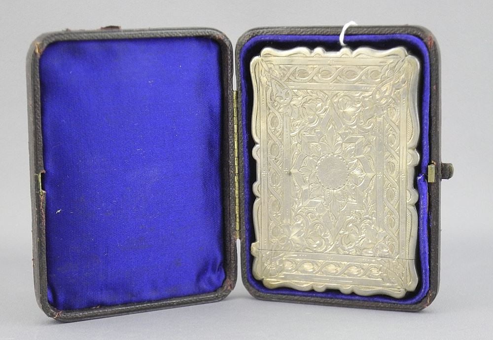 Hallmarked Silver Card Case in Case, 3 7/8"h, 60g. (1 of 5)