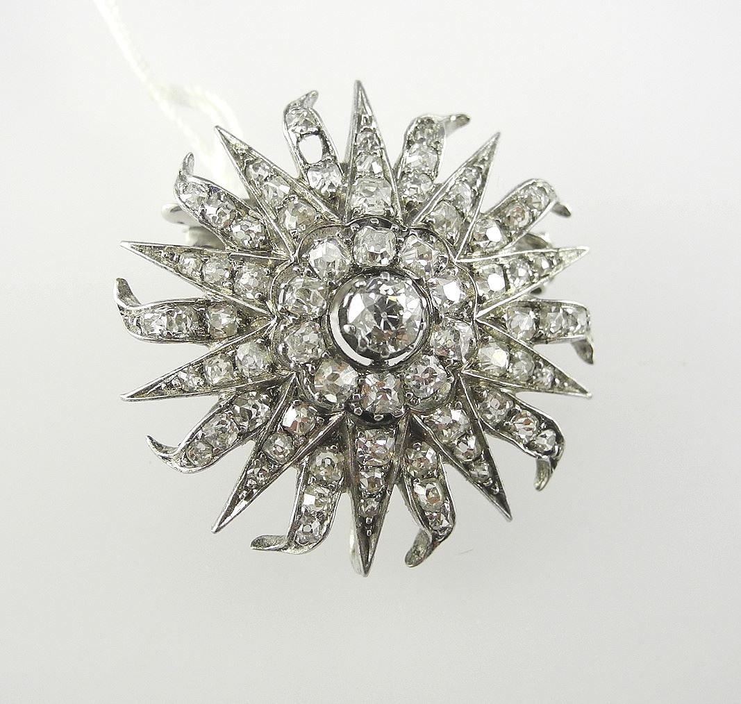 10K White Gold Diamond Pin, 1.312CTW , 7.9g, with Appraisal. (1 of 3)