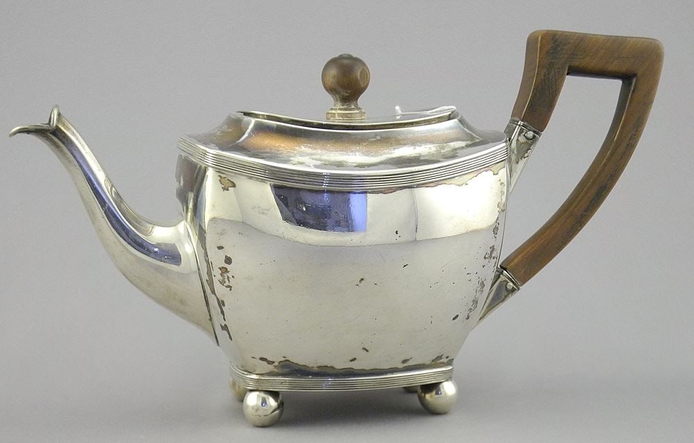 Dutch Silver (marked) Teapot, 9 1/2" L, 380g. (1 of 6)