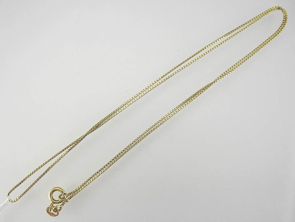 18K (marked 750) Gold Necklace, 19 3/4"L, 3g. (1 of 2)
