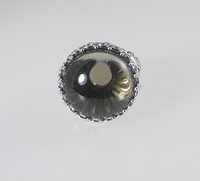 Badgley Mischka Smokey Quartz & Diamond Ring, Size 6 3/4, 11.18g.: Badgley Mischka Smokey Quartz & Diamond Ring, Size 6 3/4, 11.18g.