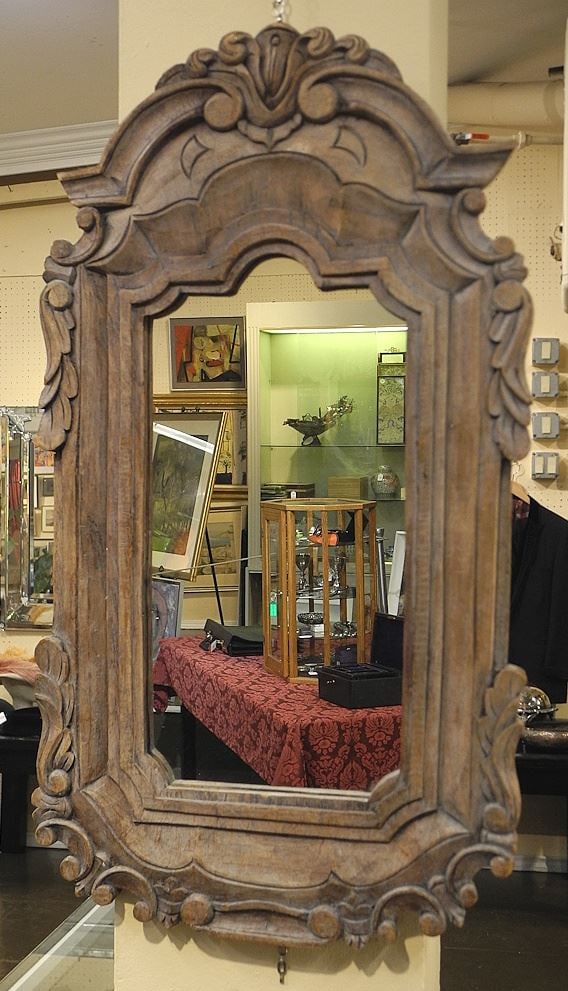 Carved Wood Framed Mirror, 27 3/8"h. (1 of 1)