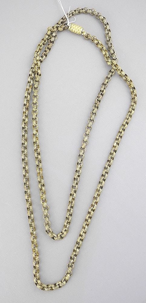 Georgian Pinchbeck Necklace with Later Clasp, 46"L, 57g. (1 of 2)