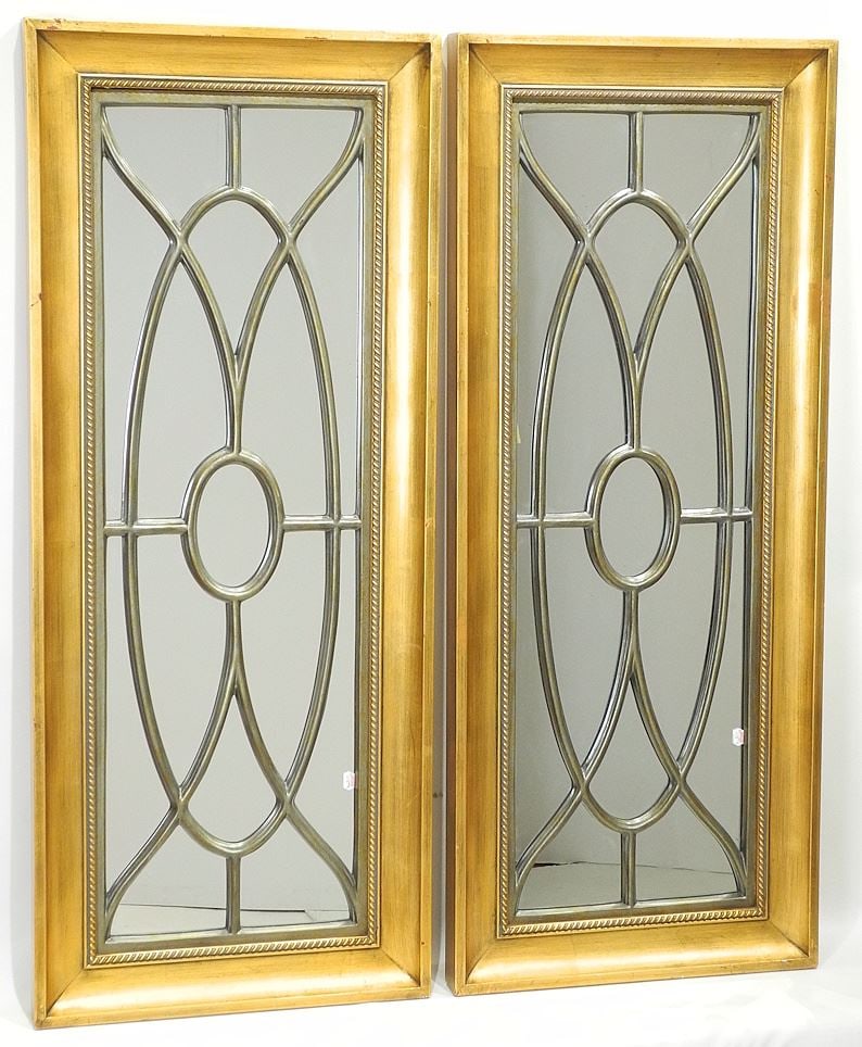 Pair of Bombay Co. Gilt Framed Mirrors, Exterior 45 x 18 1/2". (1 of 1)