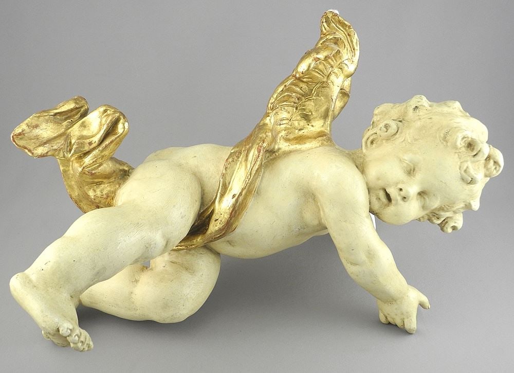 Cast Composition Putto, 16"h. (1 of 3)