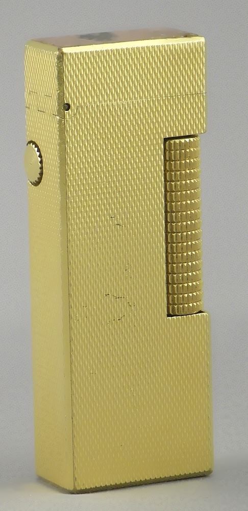Dunhill Switzerland Gold Plate Lighter with Rhodonite Feature, 2 5/8"h (as found). (1 of 5)