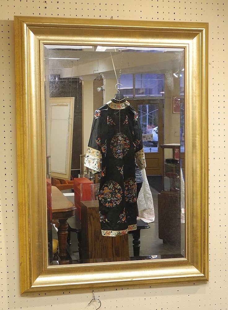 Contemporary Gilt Framed Mirror, 33 x 44 1/2". (1 of 2)