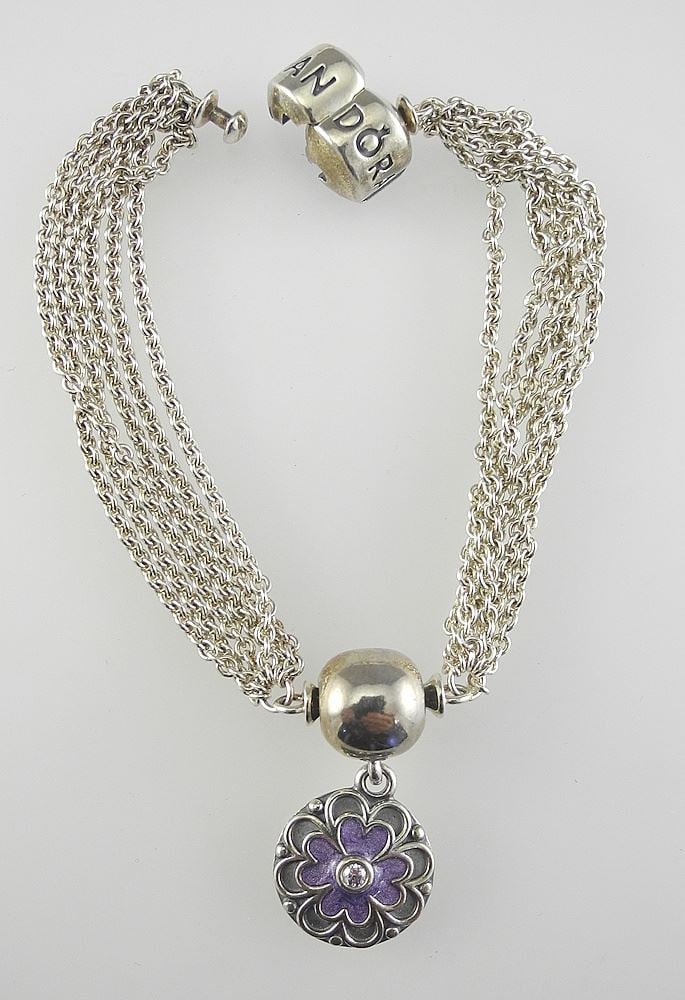 Pandora Sterling Silver Bracelet, 6 3/8"L, 15.7g. (1 of 3)