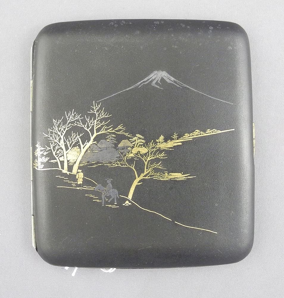 Japanese Kamai Cigarette Case, signed, 3 3/8"h, 77g. (1 of 3)