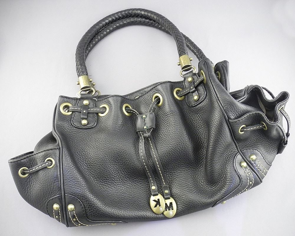 Michael Kors Black Pebbled Leather Handbag, 16"L. (1 of 4)