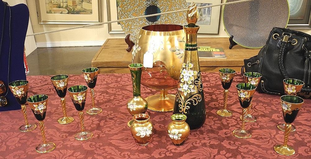 Collection of Bohemian Gilt Glass Wares, 2 7/8 - 9 5/8"h. (1 of 5)