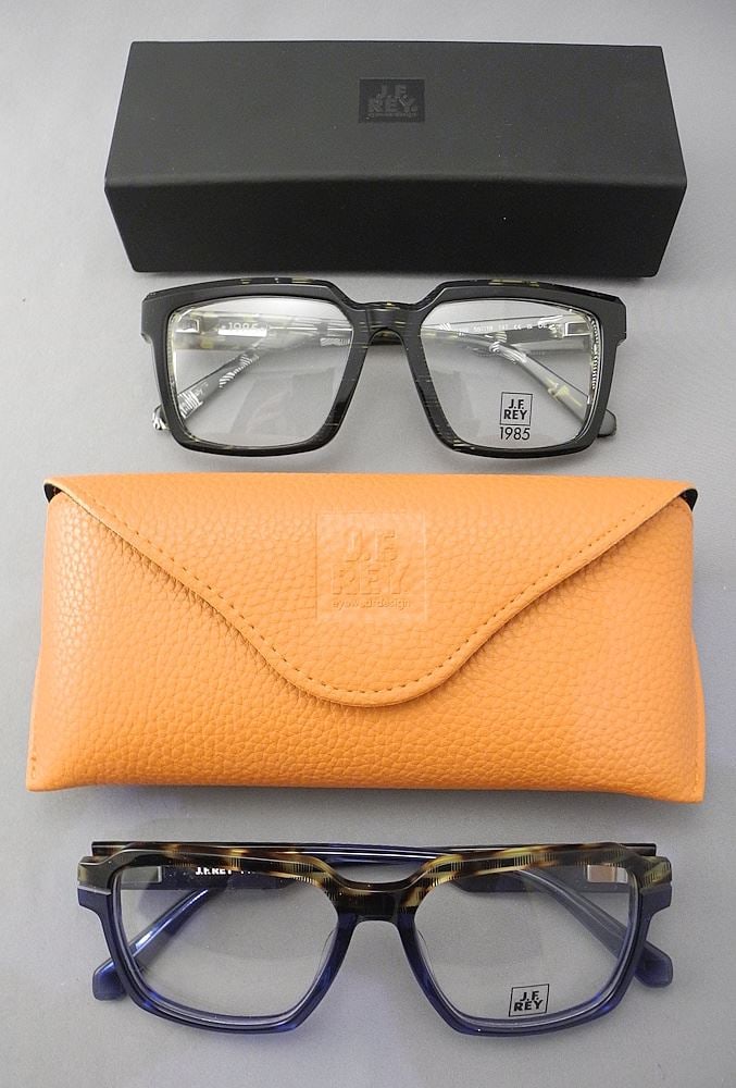 Two Pair of J.F.Rey Eye Wear Design Gent's Frames with Pouch & Box.: Two Pair of J.F.Rey Eye Wear Design Gent's Frames with Pouch & Box.