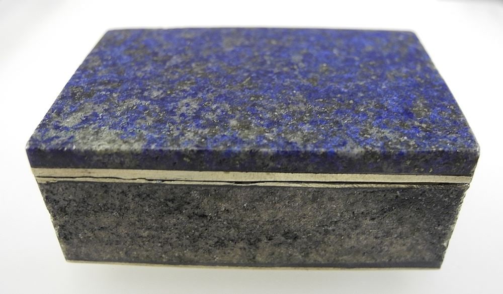 Lapis Lazuli Box with Metal Fittings (as found), 3/4 x 2 x 1 3/8", 59g. (1 of 4)
