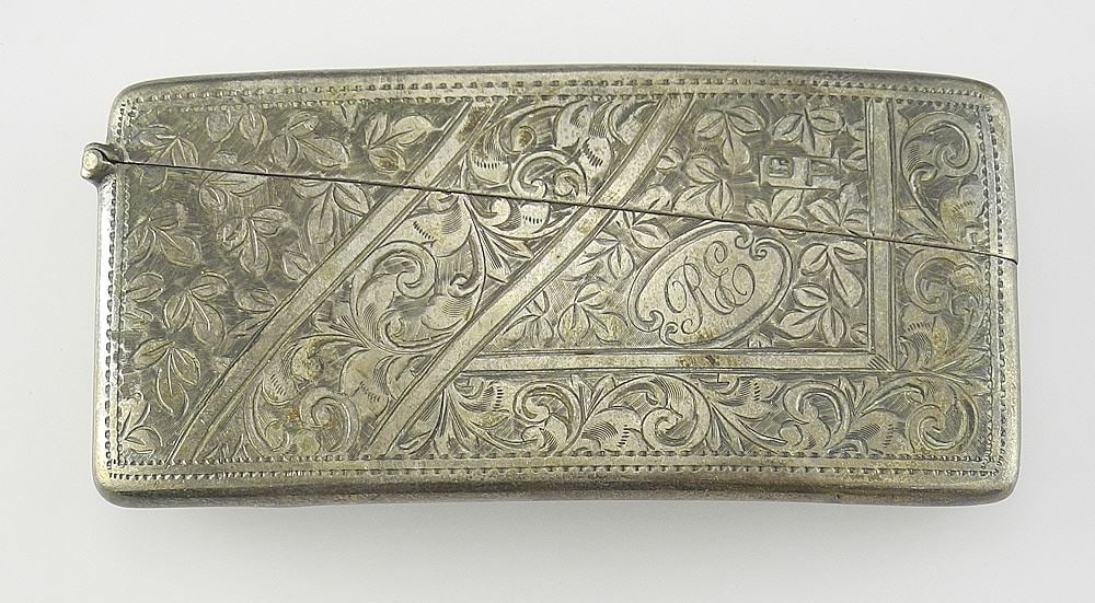 Hallmarked Silver Walker & Hall Cardcase, 3 3/8"L, 34g. (1 of 3)