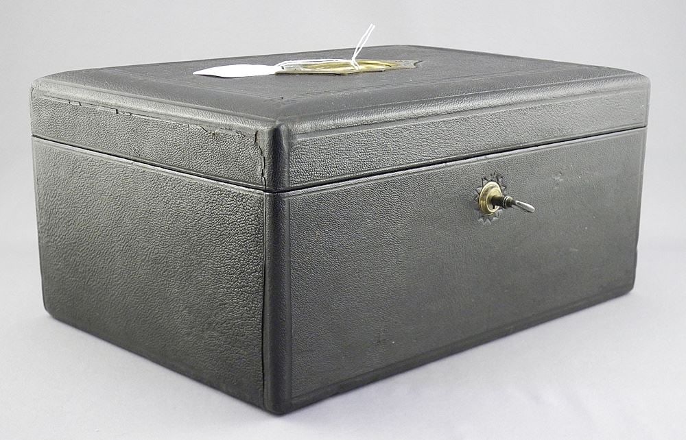 Late 19th C. English Jewelry Box, 5 1/4 x 11 1/8 x 7 7/8". (1 of 3)